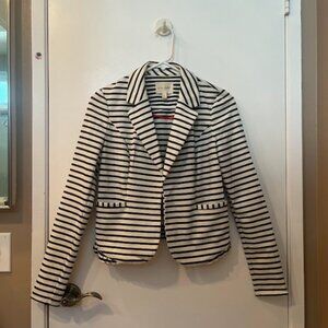Black and White Striped Maison Jules Suit Jacket